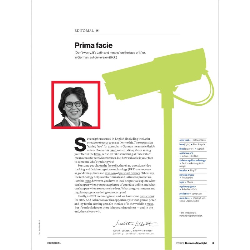 BUSINESS SPOTLIGHT 12/2024 "Face value"