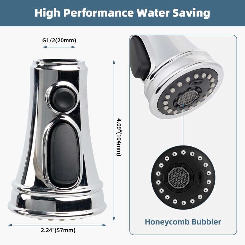 iFealClear Universal Kitchen Faucet Head Replacement, Pull Down Spray Head
