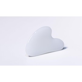 [Phra Rei & Ki] Jade Stone Guasha Board The Ultimate Tool for Puffiness Reduction and Jawline Sculpting,Scraping Apparatus for Gua Sha Therapy, Natural Jade Stone (White)