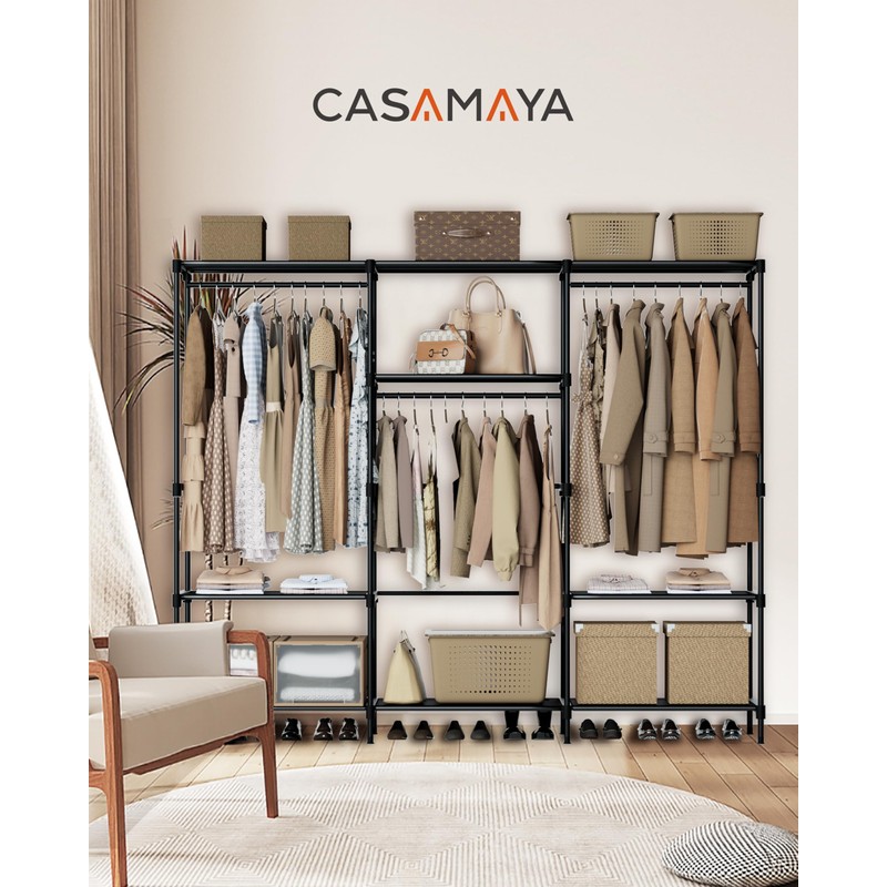 CASAMAYA Clothes Rack, Portable Closet, 81.1 Inch Extra Large Capacity