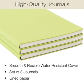 Global Printed Products Global Printed Products 5.75 by 8.25 in Writing Notebook Journal Set, Green, Pack of 3