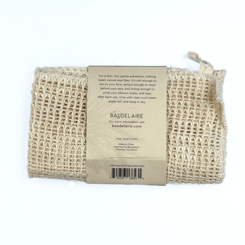 Baudelaire Sisal Exfoliating Wash Cloth – Gentle & Natural Skincare