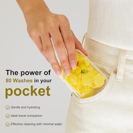 Jabón de papel portátil para viajes: 400 tiras de jabón de manos desechables, mini papel de lavado soluble para camping, senderismo, artículos esencia