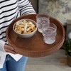 HofferRuffer Faux Leather Round Serving Tray, Vegan Croco Leather Decorative