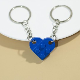 PLABBDPL Key Fob Building Blocks, Key Ring, Bricks, Key Fob Bag Pendant, Plastic Pendant, for Boys and Girls, blue
