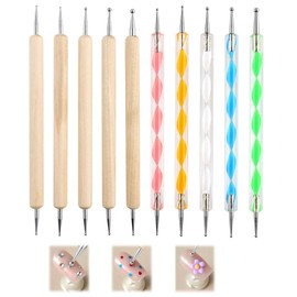 10 Pieces Dotting Tool, Dot Painting, Embossing Pen, Dot Painting Tool, Dotting Pen Rhinestone Nail Art Dotting Tools, Pen Dotting Tools Set for Stone Painting for Points and for Marbling