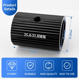 Bicycle Handlebar Adapter Spacer 25.4 to 31.8 mm - Stem Adapter Bicycle Spacer for Bicycle Handlebar with Diameter 25.4 mm on MTB Handlebar 31.8 mm, Aluminium Bicycle Handlebar Shim Spacer for Road