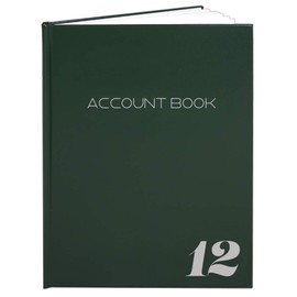 BookFactory 6 or 12 Column Ledger Book/Account Book/Accounting/Notebook Twelve Columns Columnar Format - Green Hardbound, Section Sewn, 100 Pages, 8.5'' x 11'' (Made in USA)