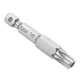 CoCud Magnetic Torx Bits, T45 Head 1/4" Hex Shank 2" Length, S2 Steel 5 Point Tamper Proof Star Screwdriver Bits - (Applications: for Electric Screwdrivers), 1-Piece