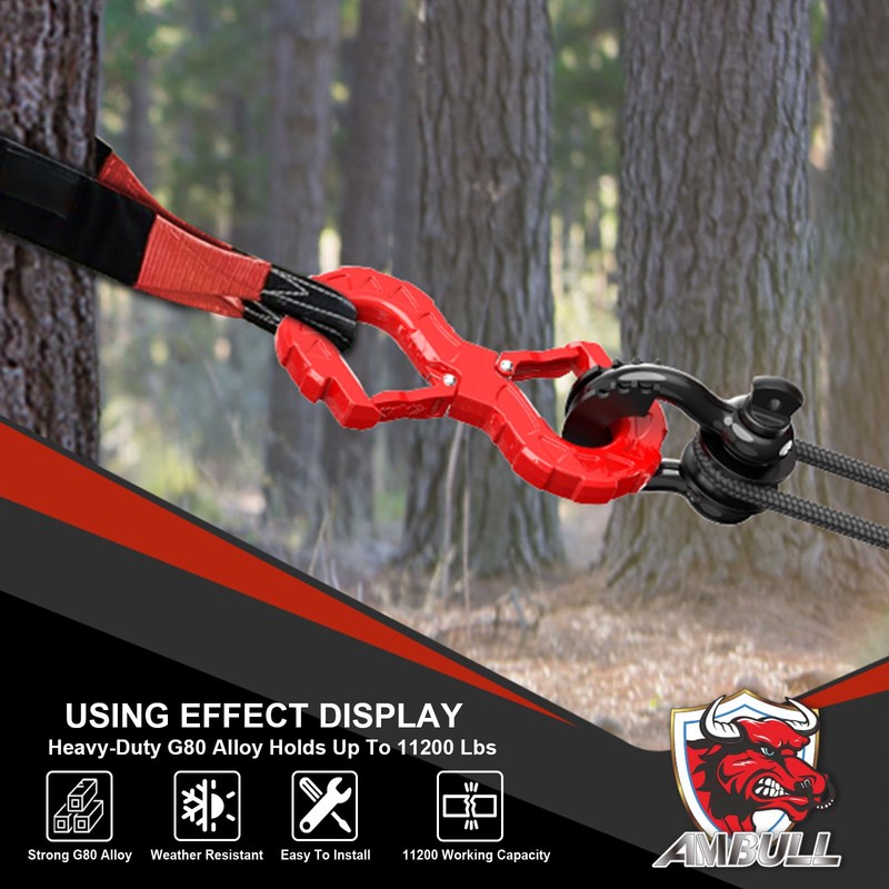 AMBULL 3/8 Tow Hook, Winch Hook for Off-Road Recovery, Towing