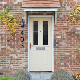 8 Inch Address Numbers For Houses ,Modern House Numbers For Outside Street Metal Black Large House Numbers Door Numbers For House Numbers For Address On house Floating Flush Mount Aluminum Black