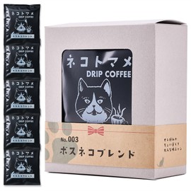 Cats and Beans Coffee for Cat Lovers, Cat Tomamame Drip Coffee, Boss Neko Blend, Drip Bag, 0.4 oz (10 g) x 5 Bags (5 Cups)