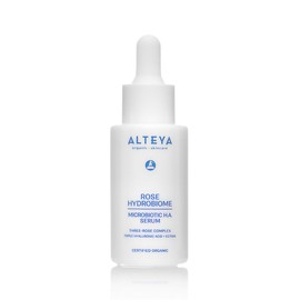 Alteya Bio-Rose Hydrobiome Microbiotic H.A. Serum 30 ml - NaTRUE-zertifizierte Bio-Hautpflege mit Drei-Rosen-Komplex, dreifachem Hyaluron und Ectoin – spendet Feuchtigkeit und verbessert den Hautglanz