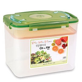 E-Jen Premium Kimchi, Sauerkraut Container Probiotic Fermentation with Inner Vacuum Lid (Earthenware Green, 4.4 gal/ 17L)