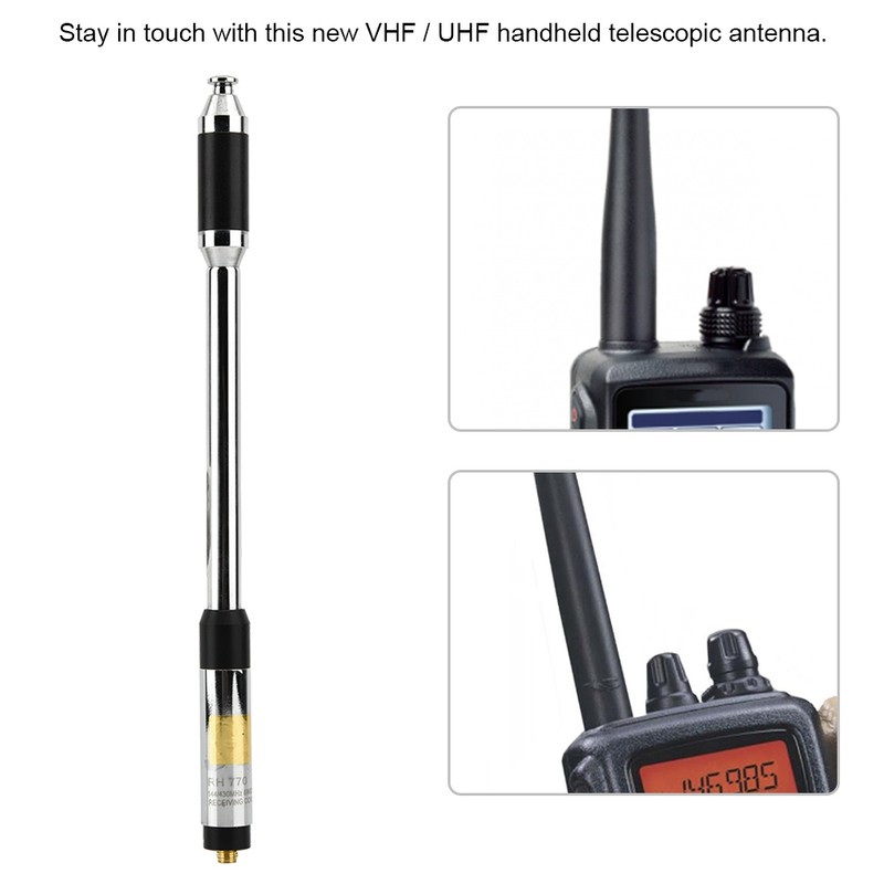 RH770 SMA Female Telescopic Handheld Ham Radio Antenna High Gain