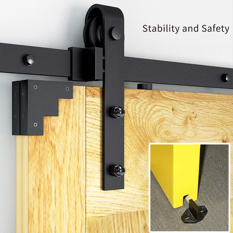 Signstek 12 FT Double Sliding Barn Door Hardware Track Kit,