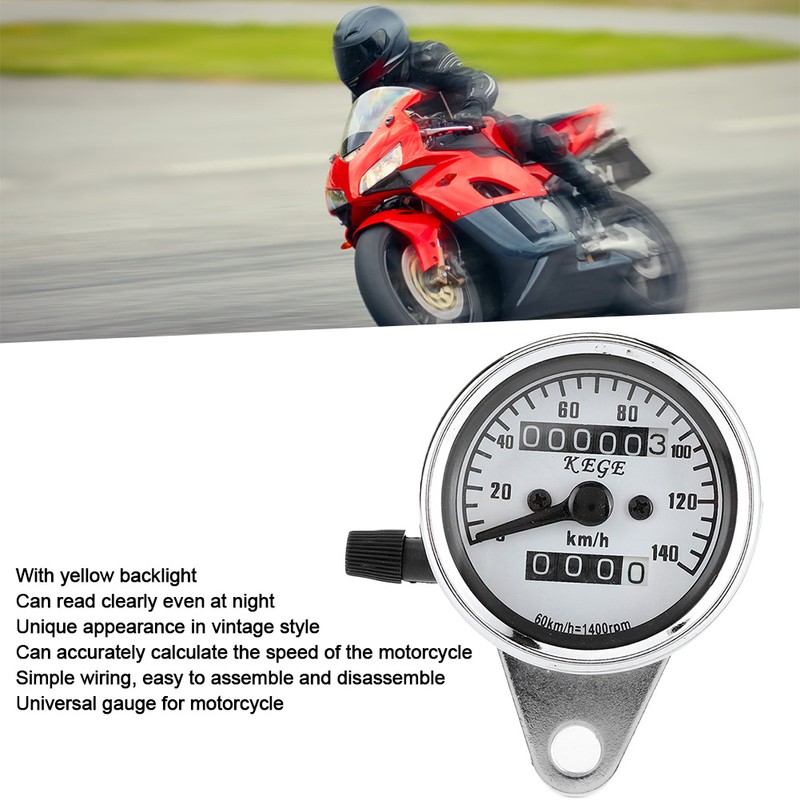Universal Motorcycle Speedometer Odometer 12V Night Viewing Meter Kilometer Table