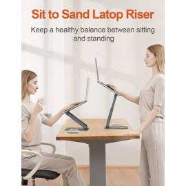 tounee Laptop Stand for Desk Adjustable Height, Telescopic 360 Rotating Pull ...