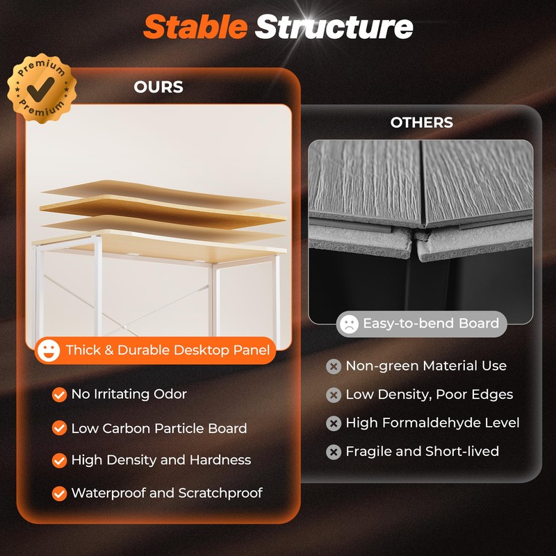 Huuger Folding Desk for Small Spaces, 39.3 Inch Foldable Computer