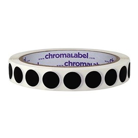 ChromaLabel 1/2 Inch Round Removable Color-Code Dot Stickers, 1000 Labels per Roll, Black
