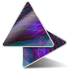 2 x Triangle Stickers 7.5cm - Neon Light Art Photography Fun Decals for Laptops,Tablets,Luggage,Scrap Booking,Fridges #45846