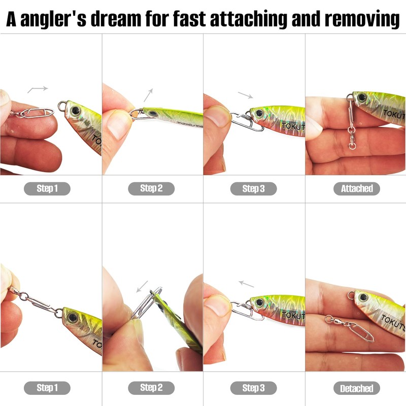 TOKUTSURI Quick Change Clips Speed Clips Fishing Swivels Snaps Crankbait