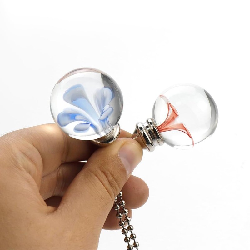 TopHomer Blue Flower and Red Flower, 2 Pcs Crystal Ball