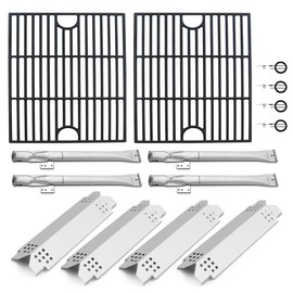 BTCDR Grill Heat Plate Replacement Parts for Nexgrill 720-0830H, 720-0888N, 720-0888, 720-0864, 720-0896B (4 Pack+4 Burner+Grill Grate)