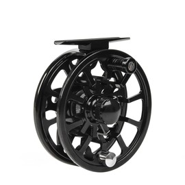Fly Fishing Reels Aluminium Alloy Fly Reel Fishing Reels for Trout Bass Carp - Size # 84 mm (Black)