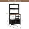 ChooChoo Farmhouse Coffee Bar Cabinet with Storage, Bakers Rack with