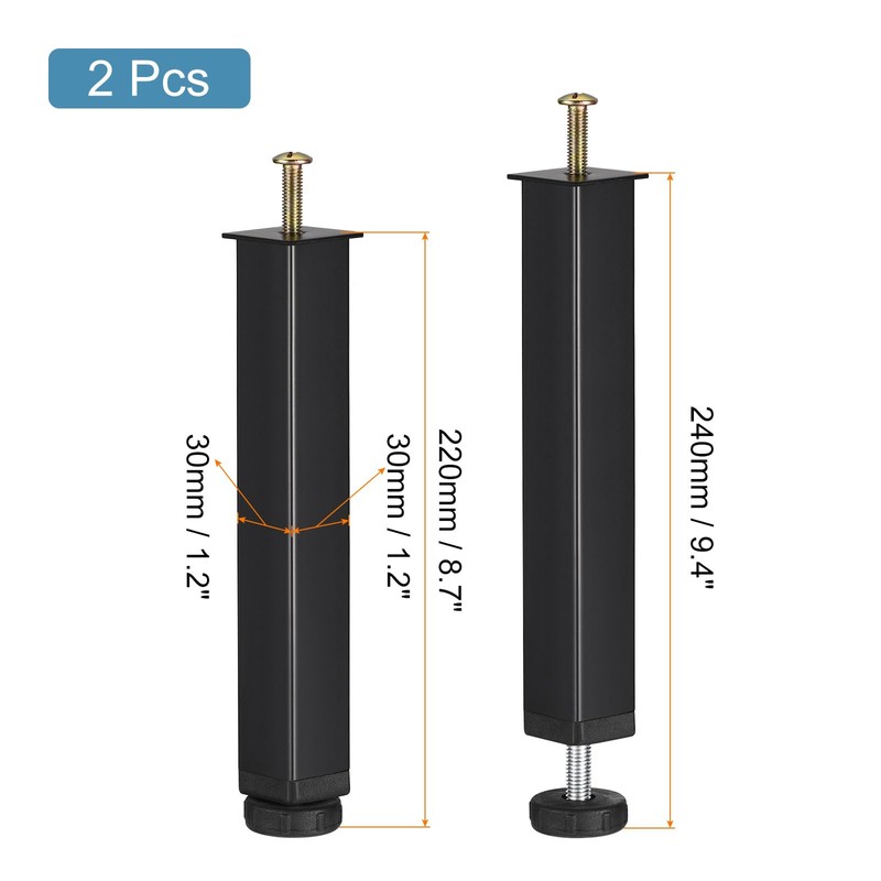 sourcing map 2pcs Adjustable Height Bed Frame Support Legs Replacement