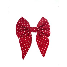 New Dogs Bow Tie Bowtie Sailor Polka RED Dots RED Elastic Band ACCESSORY UK (Medium Red dots Sailor)
