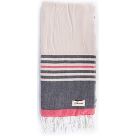 Bersuse 100% Cotton - Nova Turkish Towel - Black-Beige