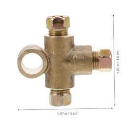 Gatuida Brake Line Brass Tee Fitting M10 Threaded Quick Connect Replacement Tee Connector for Vehicles