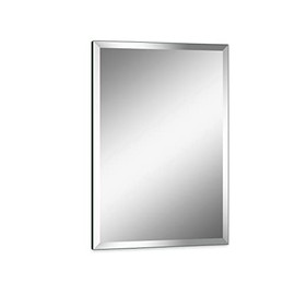 Umzodo 12"x16" Frameless Rectangle Wall Mirror with 1 inch Beveled Edge for Bathroom Vanity