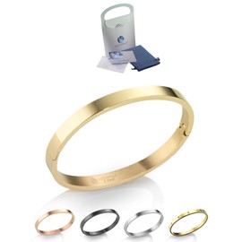 inSCINTILLE Women's Stainless Steel Gold / Silver / Black Rigid Bracelet Height 4/6/8 mm in Gift Box, Stainless Steel