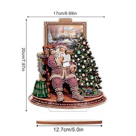Diamond Art Painting Christmas Tree Santa Claus Desktop Ornaments DIY Diamond Art Christmas Tree Table Paint by Number Mosaic Arts Crafts Home Living Room Office Christmas Table Top Decor