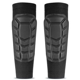 Aegicormy Professional Grade Protective Sleeve Soccer shin Guards, breathableand Comfortable, and are Protective Gear for Kids, Teens and Adults (B- Black, M-Youth Size: Weight 35-50kg/77-110lbs)