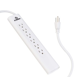 Steren 905-215 Tira De 6 Multicontactos Cable Largo, 2.5 m