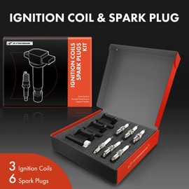 A-Premium 3x Ignition Coil Pack and 6x Iridium Spark Plugs Compatible with Mitsubishi Montero 1997-2002, Montero Sport 1999-2004, 3.0L 3.5L