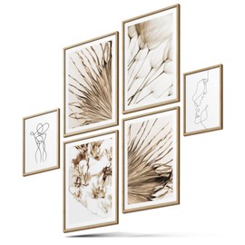 BLCKART Infinity Poster Set Flores Secas - Printed on Both Sides - Premium Poster - Pictures for Wall Decoration - Size M 4 x A4 and 2 x A5