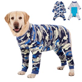 Dog Recovery Suit Full-Zipper After Post-Surgery Large Medium Dogs, Dog Bodysuit for Prevent Licking& Chewing Wounds Onesies Cone Alternative (Camouflage, 7X-Large)