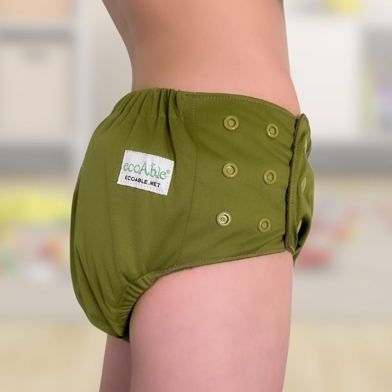 EcoAble Big Kids’ Pull-On Cloth Diaper, Age 6–16 | Reusable