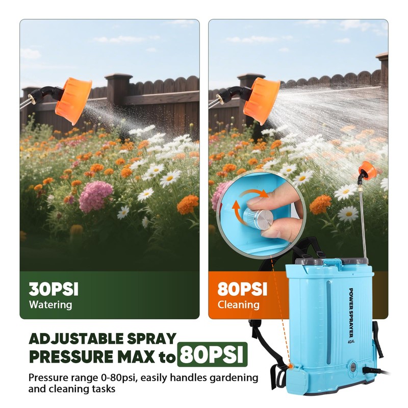 4.2 Gallon Battery Powered Backpack Sprayer, 21V Powerful Electric Sprayers