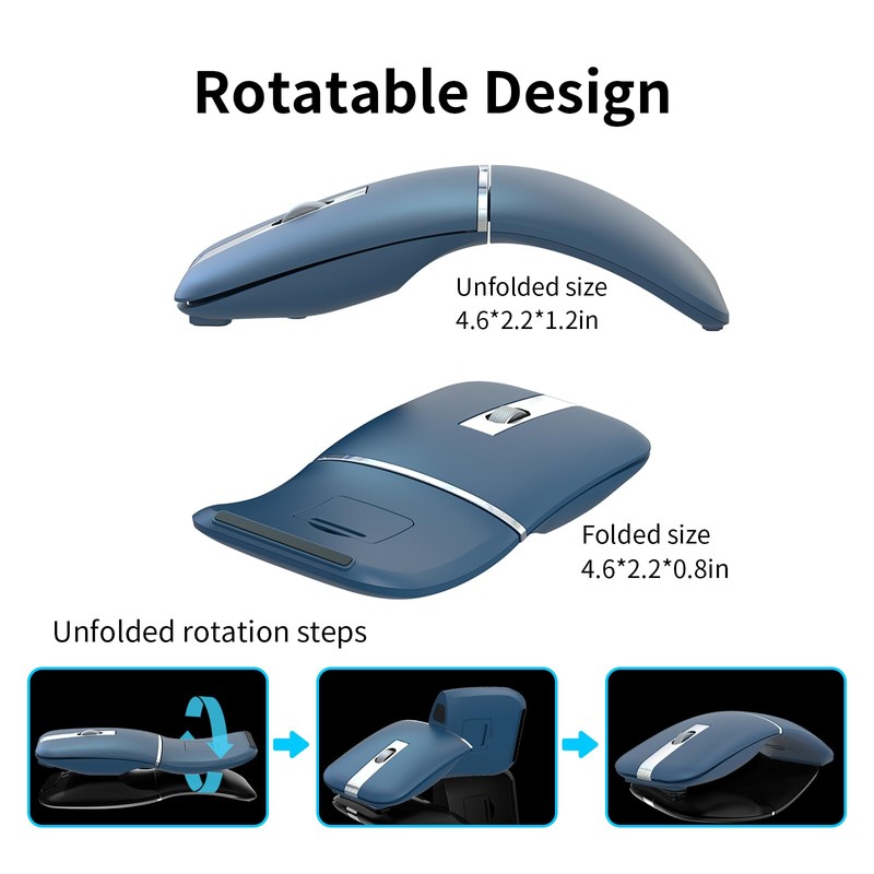 Bluetooth Arc Travel Mouse - BT & USB Wireless Dual