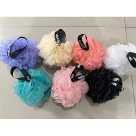 ArtfulD Bath Loofah Sponge, 60g Mesh Pouf, 4 Assorted Colors, Pack of 4