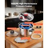 10Qt Stainless Steel Pressure Cooker with Tempered Glass Lid and