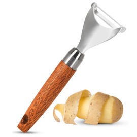 Potato Peeler Vegetable Peeler, Premium Wood, Stainless Steel Speed Peeler Potatoes Good Grip Peeler Y Shaped Multifunctional Peeler for Kitchen, SYSWH1