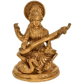 Exotic India RK10 Goddess Saraswati Sculptures Playing On Veena