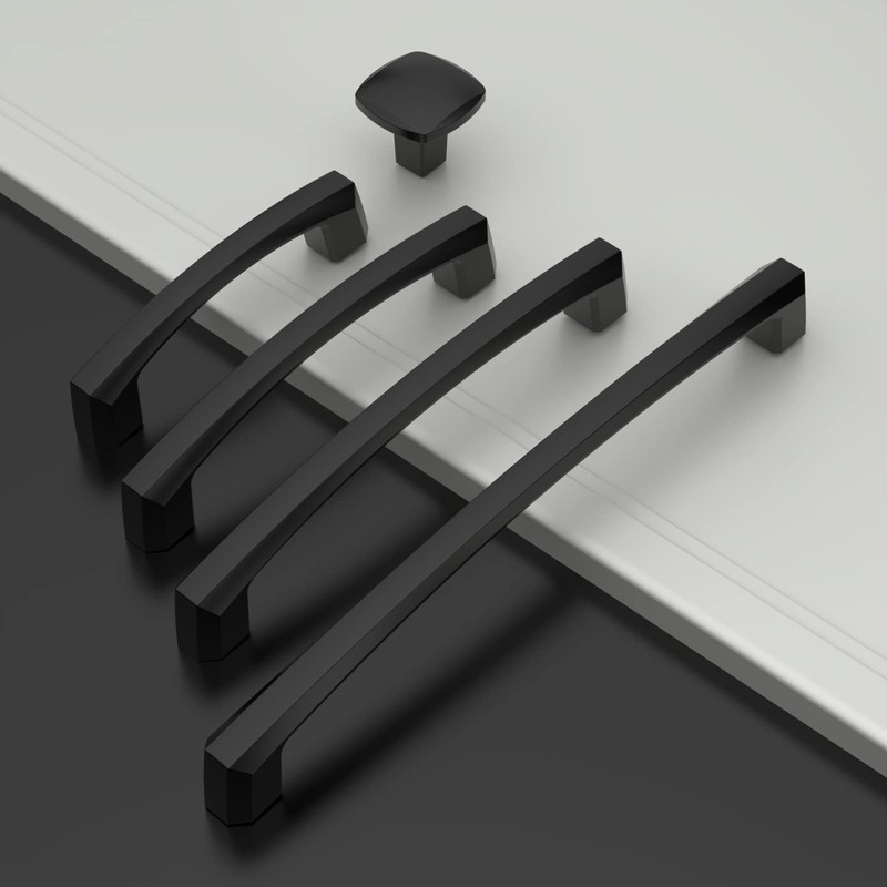 Amerdeco 10 Pack Matte Black Cabinet Pulls 6 Inch(152MM) Hole